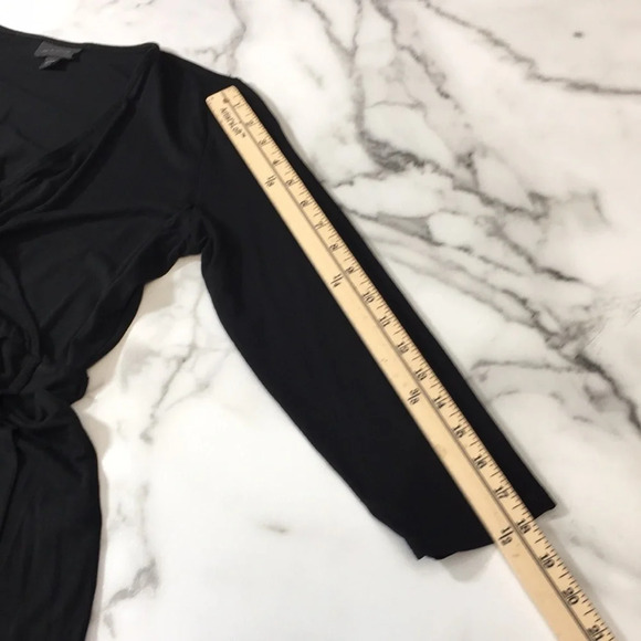 J. Jill‎ Wearever Collection Black Faux Wrap Blouse Womens XS Swing Top Surplice - Picture 9 of 13